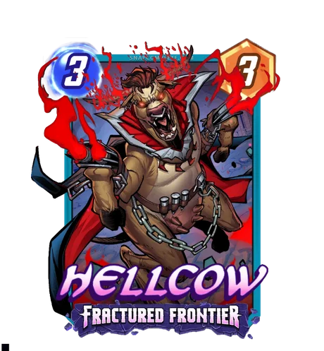 Hellcow Fractured Frontier Marvel Snap card art