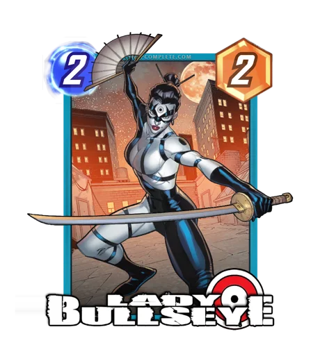 Lady Bullseye Marvel Snap card art