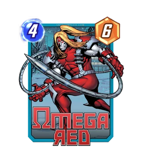 Omega Red Marvel Snap card art