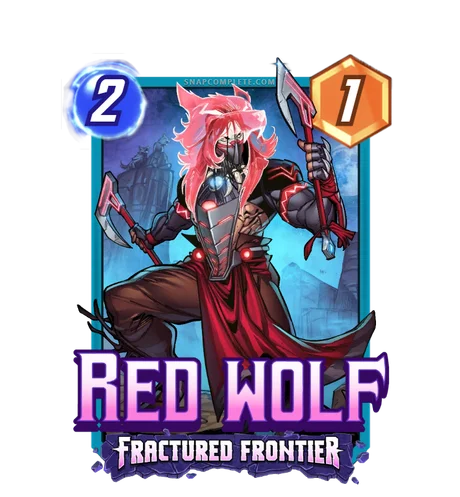 Red Wolf Fractured Frontier Marvel Snap card art