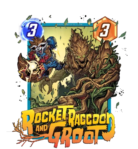 Rocket and Groot Marvel Snap card art