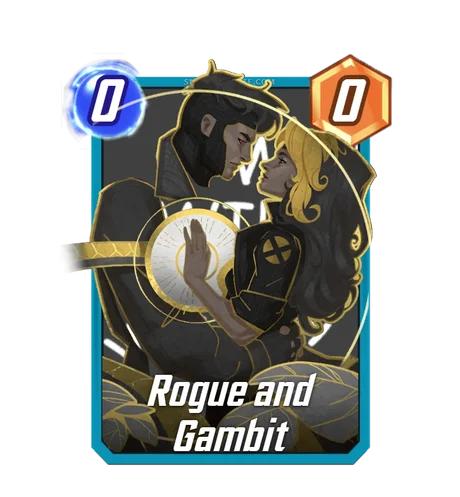 Rogue and Gambit Marvel Snap card art