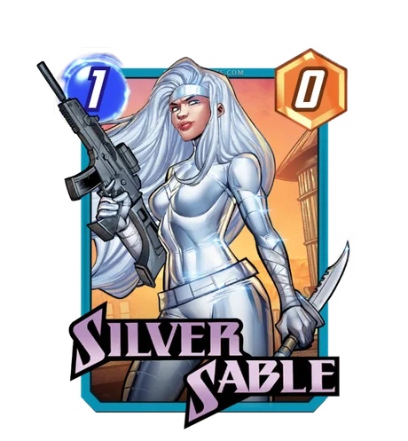 Silver Sable Marvel Snap card art