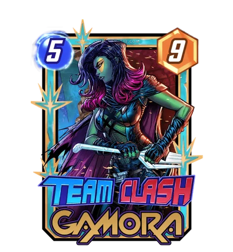 Gamora (Guardians of the Galaxy) Team Clash card art - Marvel Snap