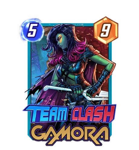 Gamora (Guardians of the Galaxy) Team Clash card art - Marvel Snap