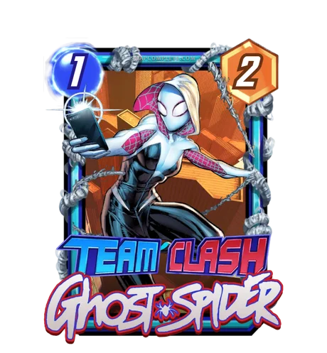 Ghost-Spider (Web-Slingers) Team Clash card art - Marvel Snap