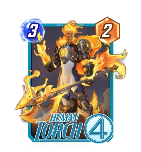 Human Torch First Steps Champion Grand Arena card art - Marvel Snap