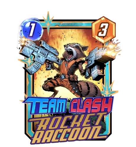 Rocket Raccoon (Guardians of the Galaxy) Team Clash card art - Marvel Snap