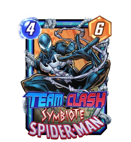 Symbiote Spider-Man (Web-Slingers) Team Clash card art - Marvel Snap