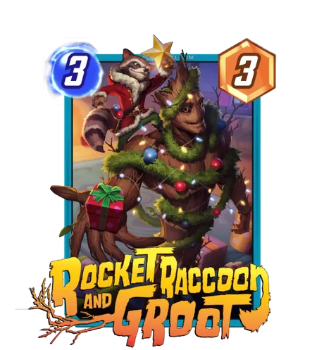 Rocket and Groot Winter Vacation variant